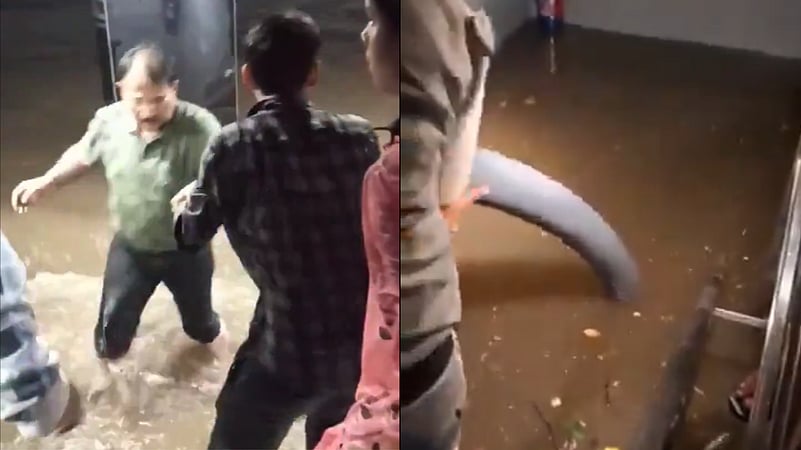 Visuals from flooded basement of Delhi coaching centre